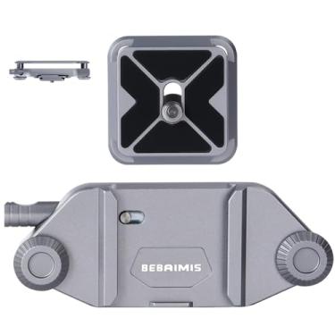 Imagem de Clipe de câmera para mochila, kit de clipe de câmera Bebaimis B1, liberação rápida, kit de clipe de câmera de captura com sistema de liberação rápida, clipe de mochila com placa para alça de mochila e