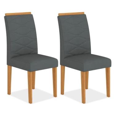 Imagem de Kit 2 Cadeiras Estofadas Everest Comfort Cinamomo/suede Cinza - M.a Cinamomo/suede Cinza