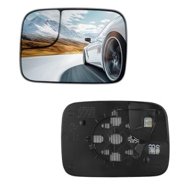 Imagem de SYKRSS Vidro espelhado aquecido lado esquerdo do motorista 5161011AA compatível com espelhos Dodge Ram 1500 2500 3500 2005 2006 2007 2008, espelho retrovisor esquerdo do motorista vidro plano com