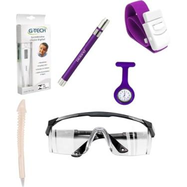 Imagem de Kit De Bolso Enfermagem Termometro Lanterna Garrote Oculos Caneta (ROXO)
