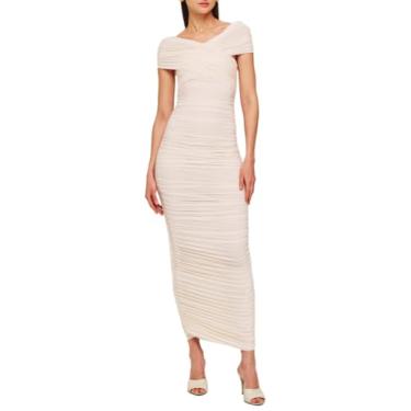 Imagem de Ronny Kobo Vestido maxi feminino assimétrico Amira, Marfim, PP