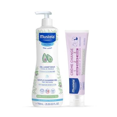 Imagem de Mustela Combo Banho + Troca de Fralda - Gel Lavante Corpo e Cabelo 750ml + Creme Preventivo De Assaduras Vitaminado 1>2>3 108g