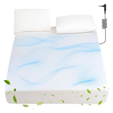 Imagem de Lençóis King Size 95% algodão orgânico + 5% prata pura 40,6 cm com bolso profundo aterrado lençol com elástico terra conectando para melhorar o sono e bem-estar (198 cm x 203 cm x 41 cm branco)