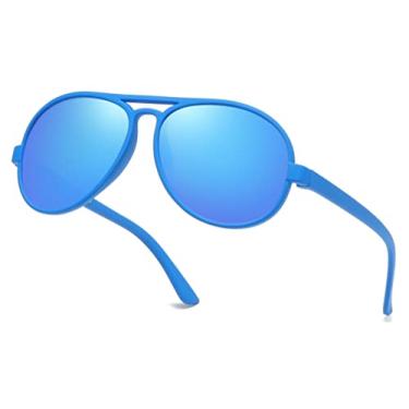 Imagem de LEICO FASHION Óculos de sol aviador infantil para meninos e meninas de 0 a 4 anos - Armação emborrachada inquebrável