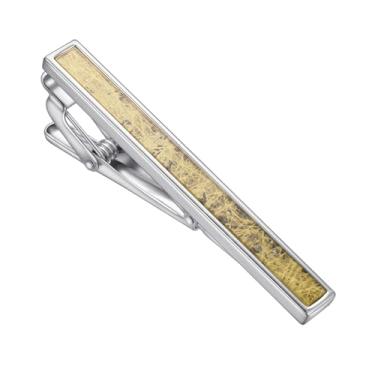 Imagem de RunootPR Prendedor de gravata prata para homens, simples, barra de gravata de 5 cm, traje de casamento, joias para presente, Prata, 2.3inches