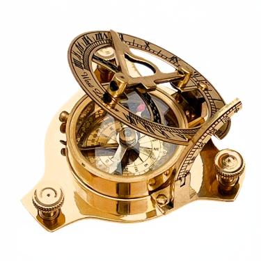 Imagem de Bússola solar colecionável vintage Navigational Compass de latão brilhante Maritime