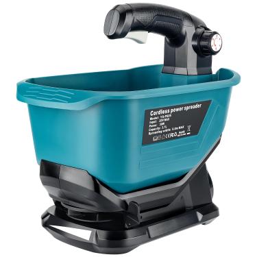 Imagem de Gerttilyon Espalhador de sal para bateria de íon de lítio Makita 18V LXT - Espalhador portátil de sementes e fertilizantes. Cobertura durante todo o ano para sementes de grama, sal grosso, estações de