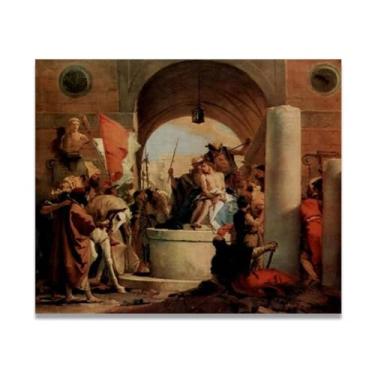 Imagem de Coroa de espinhos Giovanni Battista Tiepolo Impressão em tela – Obra-prima rococó barroca, pintura escolar de Veneza, pintura a óleo decorativa para galeria doméstica 20 x 24 cm