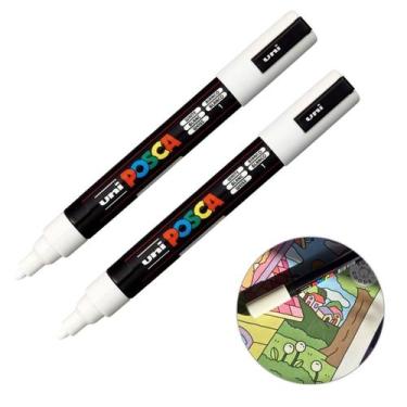 Imagem de 2 Posca Caneta Branca para Bobbie Goods Marcador Multiuso PC-5M - SERT