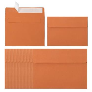 Imagem de PATIKIL Pacote com 24 envelopes A2, envelopes de convite laranja autoselados para cartões postais de casamento, fotos, anúncios, correspondências, tamanho 10 x 14 cm