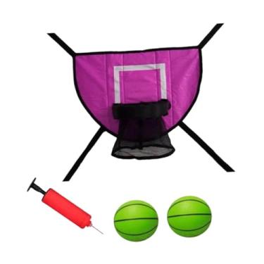 Imagem de YIJU Mini cesta de basquete para trampolim, leve, resistente, para acessórios de fixação em trampolim e gol de basquete, Rosa