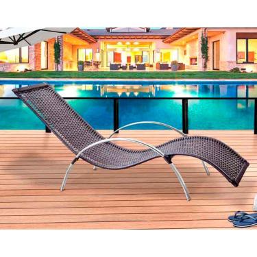 Imagem de Kit 2 Espreguiçadeiras Alumínio Fibra Sintética Tabaco