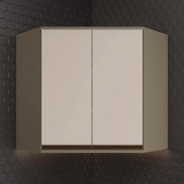 Imagem de Armário Aéreo Canto Oblíquo 2 Portas Aurora Duna/cristal