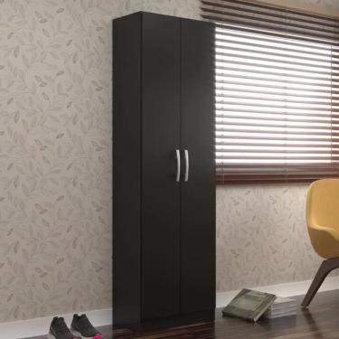 Imagem de Armário Multiuso Milão 2 Portas E 4 Prateleiras - Black Black