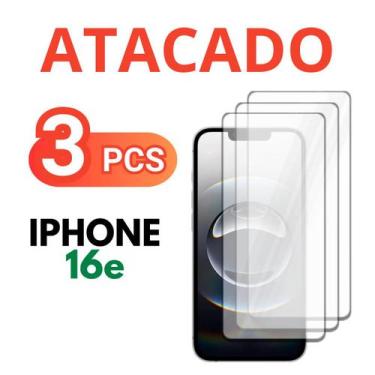 Imagem de Kit 3 Pelicula Vidro Temperado 3D Compativel Para iPhone 16e - Generic