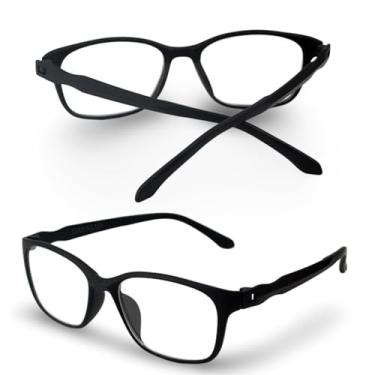 Imagem de Óculos Anti Luz Azul Confortável Leve TR90 Bloqueador Blue Ray NÃO TEM GRAU Proteção Contra os Raios Azuis Telas Computador TV Celular Matte Black + Estojo forro duplo DAFALUI
