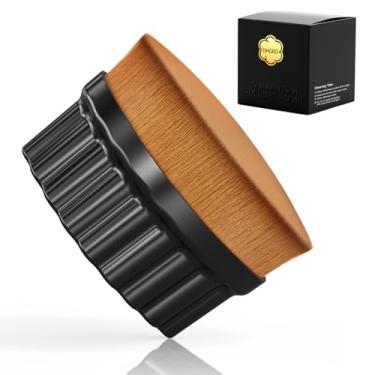 Imagem de DHGBD Pincel Para Base, Kabuki De Ponta Plana Aplicação Em Cuidados Com O Rosto E Corpo, Blush Líquido Denso Esfumar, Creme, Pó, Aplicador Autobronzeador (Preto)