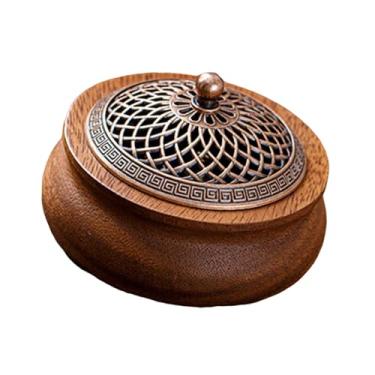 Imagem de Wswqop Queimador de incenso portátil para presente de ano novo, peça central de mesa, fragrância redonda para casa, ioga, sala de estar, decoração de