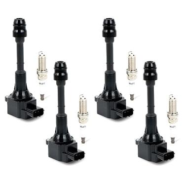 Imagem de DEEGOOLY Pacote Com 4 Bobinas De Ignição Uf350 E Velas Irídio Lfr5Agp Compatíveis Nissan Altima Sentra 2002-2006, X-Trail 2005-2006 L4 2.5L, Substituição Nº 22448-8H315 22448-8H310 C1398