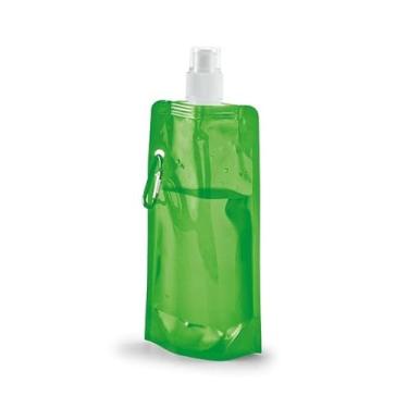 Imagem de Squeeze garrafa de água garrafinha dobrável levar na bolsa para academia 460ml Transparente (Verde,3)