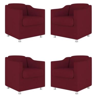 Imagem de Kit 04 Cadeira Poltronas Decorativas Sala de Espera Clinica - Balaqui 