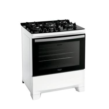 Imagem de Fogão 5 Bocas Branco Com Mesa De Vidro E Tripla Chama Dako No