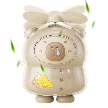 Imagem de Ventilador Pessoal - Cooler Pessoal de Capivara - Ventilador Manual Recarregável via USB para Viagens, Exterior, Praia, Academia e Escola
