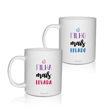 Imagem de Kit 2 Canecas Brancas Dia Das Crianças Filhos Levados - Krystalon