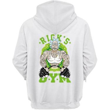 Imagem de Casaco de frio moletom estampado Ricks Gym blusa capuz canguru - JK, B