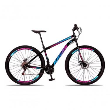 Imagem de Bicicleta Aro 29 Bike Aço 21 Marchas Velocidades Freio A Disco Cor:rosa Azul