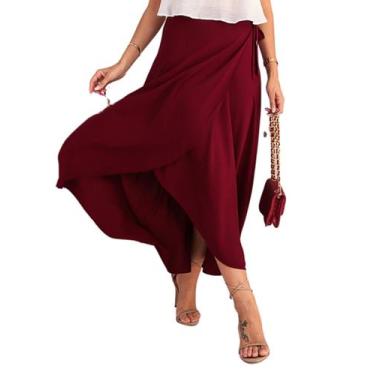 Imagem de saia envelope feminina com forro de viscolinho - DOLSHOP, Marsala