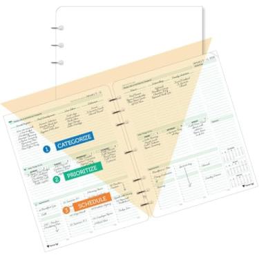 Imagem de Planner Pad 7 furos folha solta janeiro a dezembro de 2026/calendário ano 20 1/5.1 cm x 27.9 cm grande 3 camadas funil down organizador de 12 meses, tinta verde macia