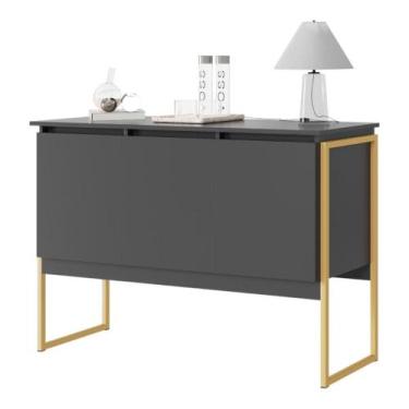 Imagem de Buffet Classico 3 Portas Preto Dourado - CASA H