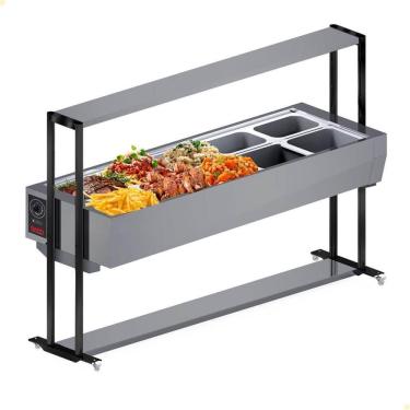 Imagem de Buffet Térmico Aquecido Saro Em Inox 10 Cubas Com Tampa 220V BF1022