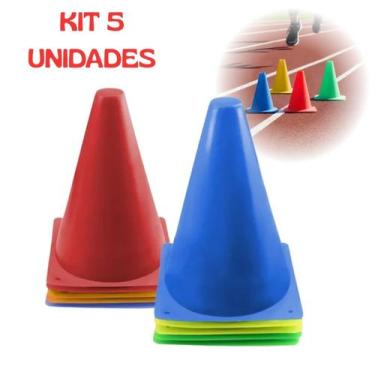 Imagem de Kit 5 Cones agilidade treinamento funcional exercícios - JN ECOMERCE L