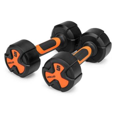 Imagem de Kit 2 Halter 5kg Antiderrapante Vollo Peso Academia Treino Em Casa - V