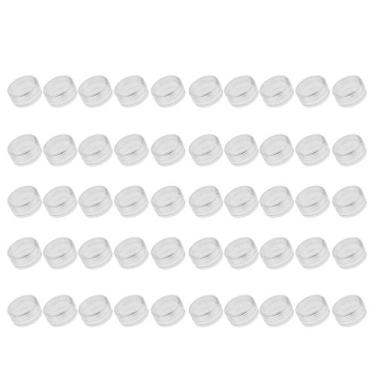 Imagem de Baoblaze Jarras de 2/3/5 gramas, 50 peças, recipientes de amostra de cosméticos transparentes, frascos de plástico redondo com tampa de parafuso, mini garrafa para maquiagem, palma