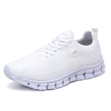 Imagem de tenis masculino academia corrida caminhada leve e comfortavel, Branco,
