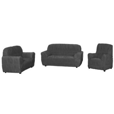 Imagem de Jogo Capa De Sofá Protetora 3,2 E 1 Lugares Elasticada Malha Gel - ARE