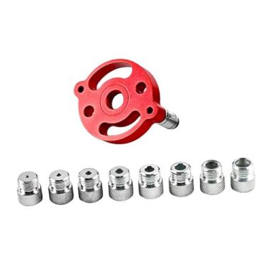Imagem de Gralara Guia de Furadeira Portátil Autocentrante, Gabarito de Cavilha, Gabarito Resistente de 6 a 10 Mm, Kit de Guia de Furadeira Autocentrante para Furador D, Vermelho, 8