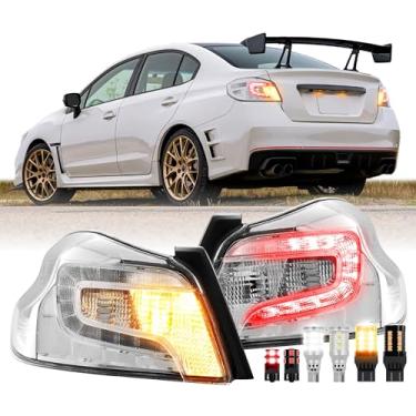 Imagem de Luz traseira USR 15-21 VA – Conjunto de 2 lâmpadas traseiras traseiras com 6 lâmpadas LED (esquerda + direita) - compatível com Subaru WRX 2015-2021 todos os modelos STI/Subie (luzes de cauda de lente