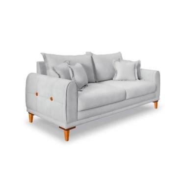 Imagem de Sofá 3 Lugares Lisboa Veludo Prata 180 cm - Modern