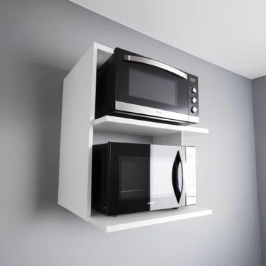 Imagem de Suporte de Parede em MDF 15mm para Microondas Nicho Reforçado Branco I