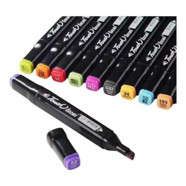 Imagem de Conjunto com 60 Canetinhas Marcadoras de Ponta Dupla (Brush + Ponta Fina) - Ideal para Livros de Colorir, Lettering, Desenho e Aquarela