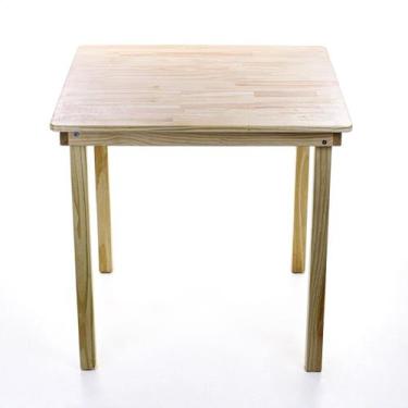 Imagem de Mesa de Jantar Cozinha Quadrada Madeira Moderna 4 Lugares 80cm - Beto 