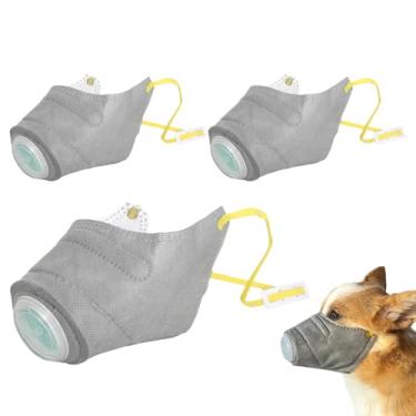 Imagem de Máscara Respiratória para Cães - Máscara Focinho Reutilizável Para Cachorros - 3 Peças Coberturas Faciais De Proteção Contra Poeira Ajustáveis Para Raças Pequenas A Grandes Para Atividades