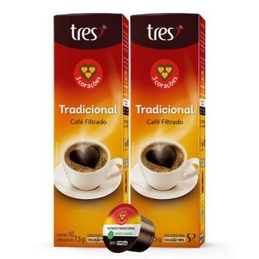 Imagem de 2x Cápsula de Café Tres 3 Corações Filtrado Tradicional 10 Unidades, F