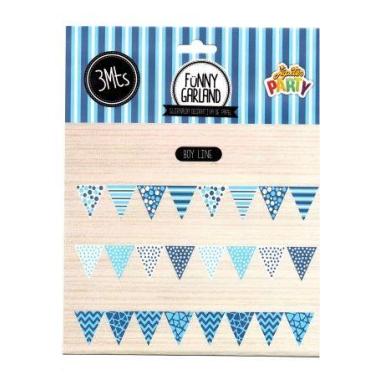 Imagem de Varal De Bandeira Decorativo de Papel Com 3 Metros Azul - Festas e Fan