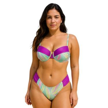 Imagem de Biquíni Feminino Plus Size de Aro Sem Bojo Com Calcinha BomBom e Fio D