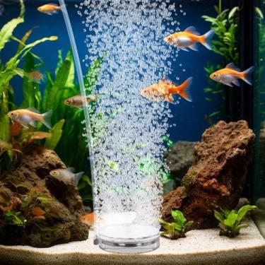 Imagem de hygger Pedras de ar para aquários, novo kit borbulhador de aquário de acrílico super invisível com tubo de ar, pedra bolha ultra silenciosa difusor de oxigênio dissolvido super alto para aquário e hidropônico